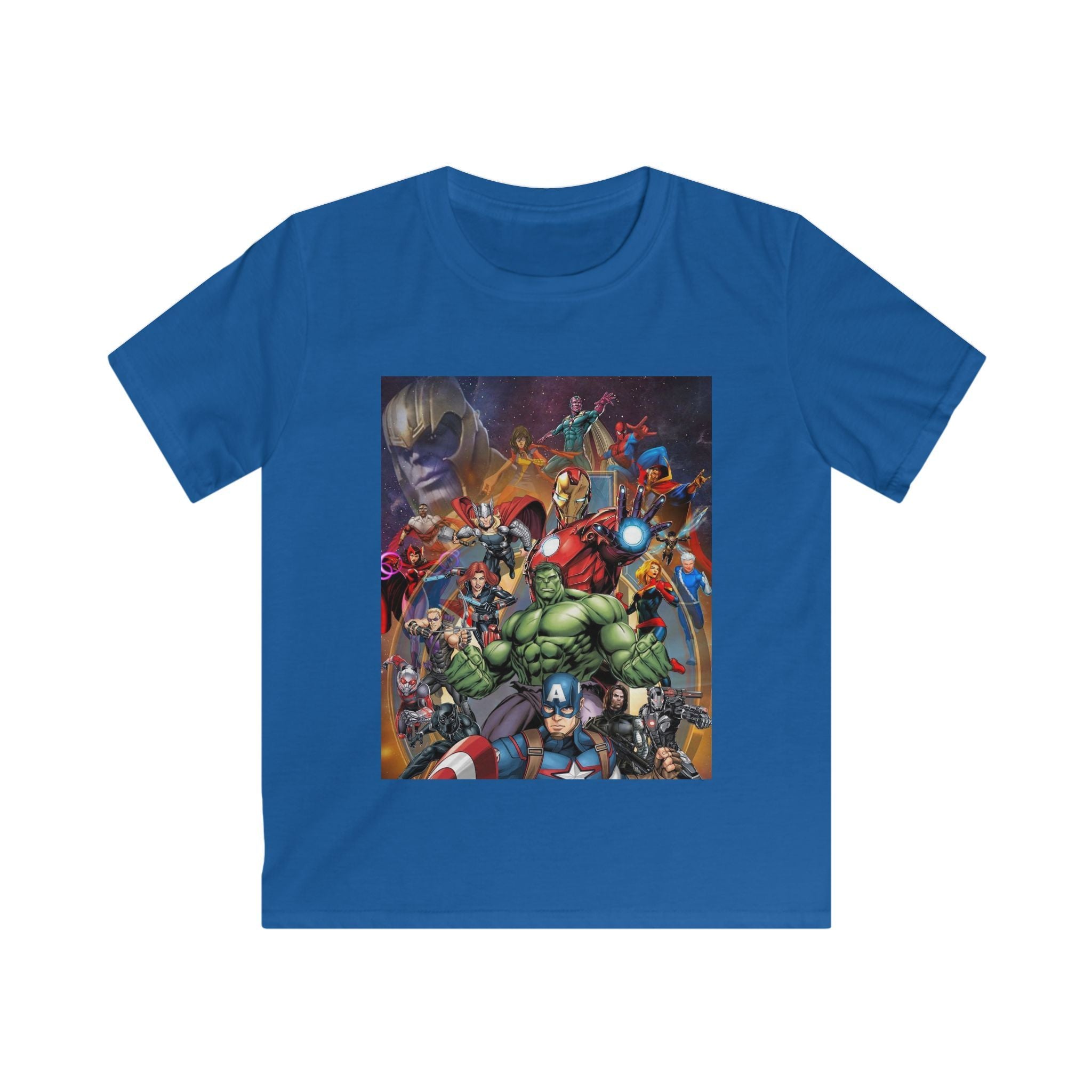 T-shirt bambino blu reale SamyeLuna con stampa grafica frontale