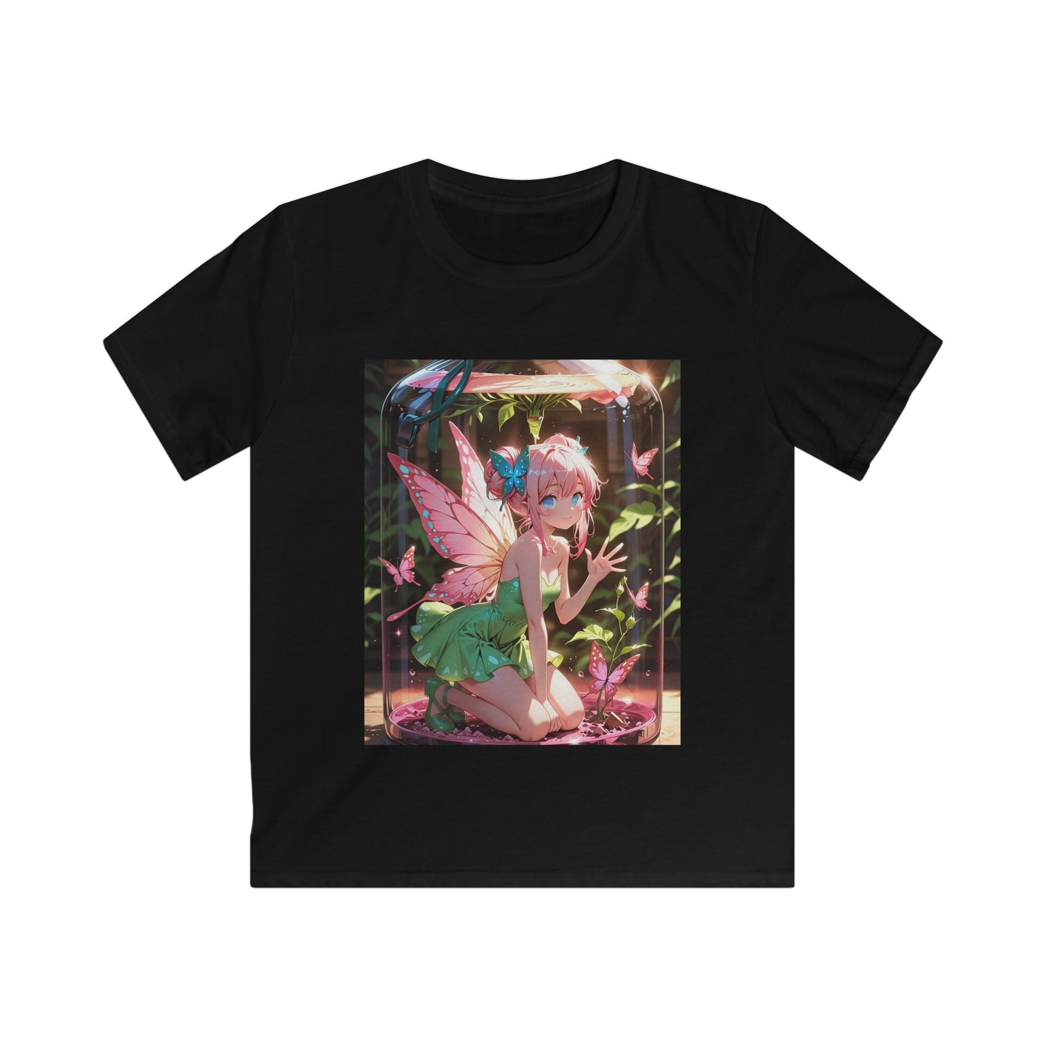 T-shirt bambino nera con stampa grafica quadrata SamyeLuna