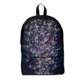 Zaino classico unisex nero con stampa farfalle colorate e tasca frontale con zip