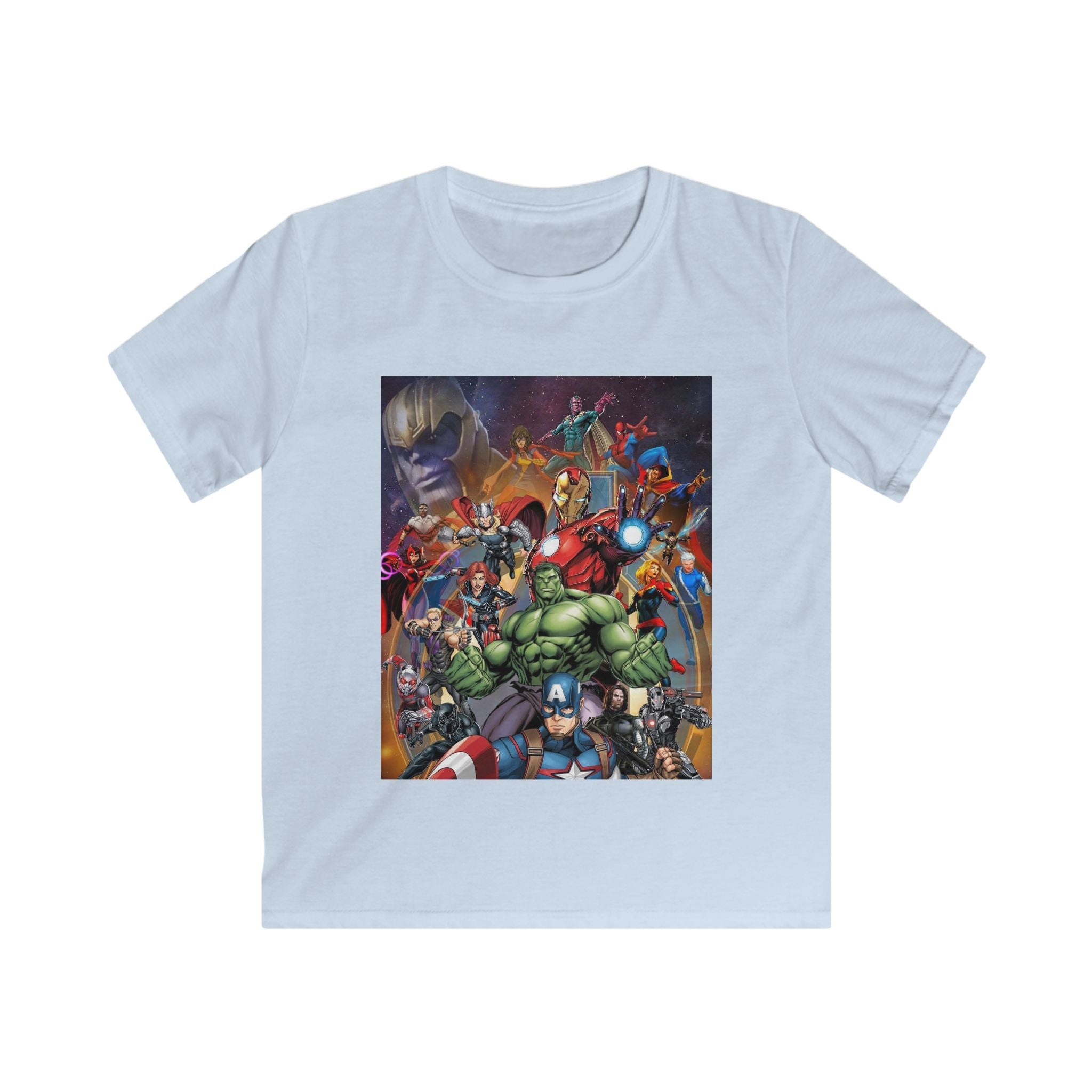 T-shirt bambino azzurro chiaro SamyeLuna con stampa grafica frontale