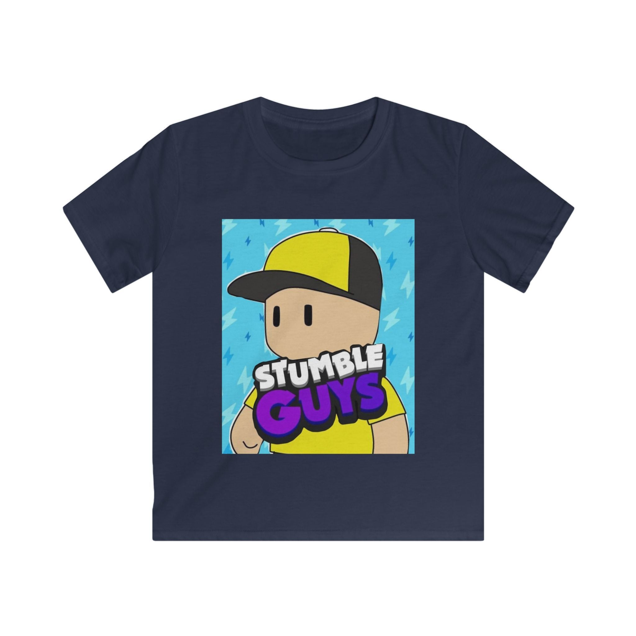 Maglietta bambino blu navy con stampa frontale Stumble Guys