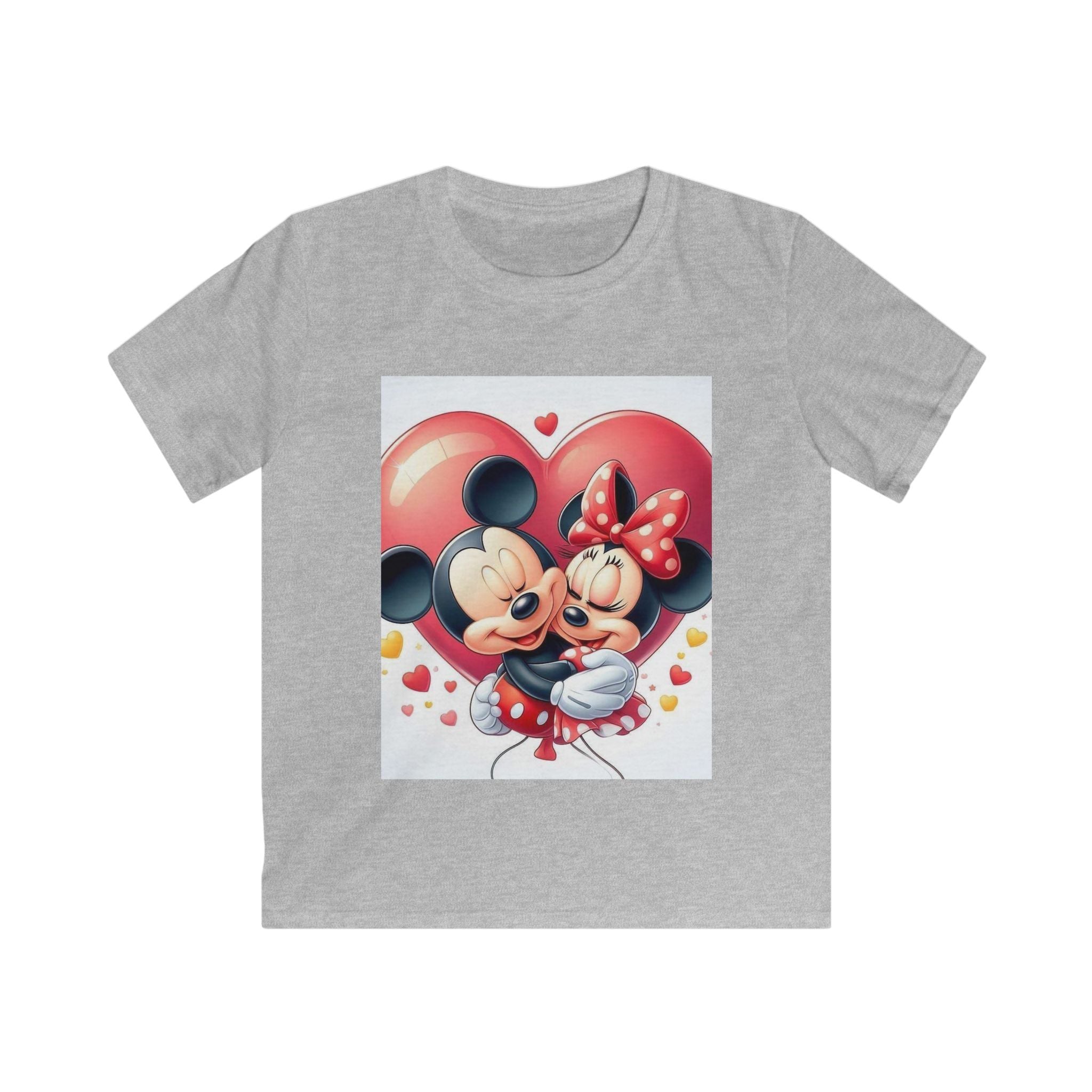 T-shirt per bambini grigio sport con stampa a fumetti su parte frontale