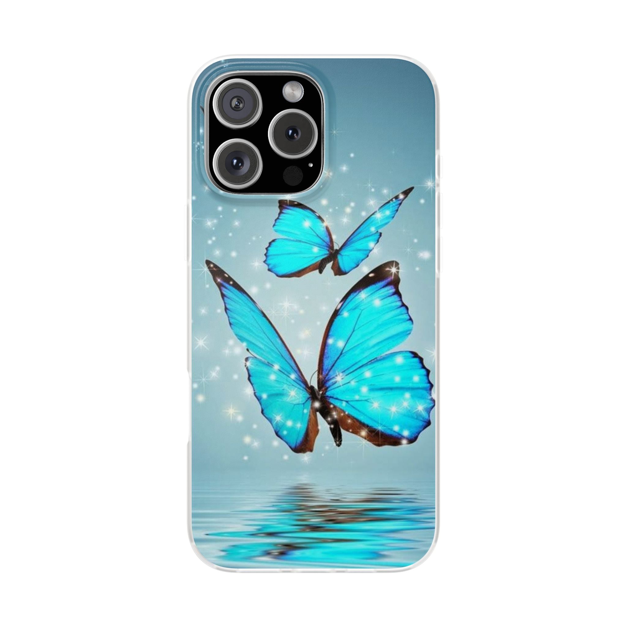Blue Butterfly Phone Case | Flexi Case, Sparkle Water Reflection