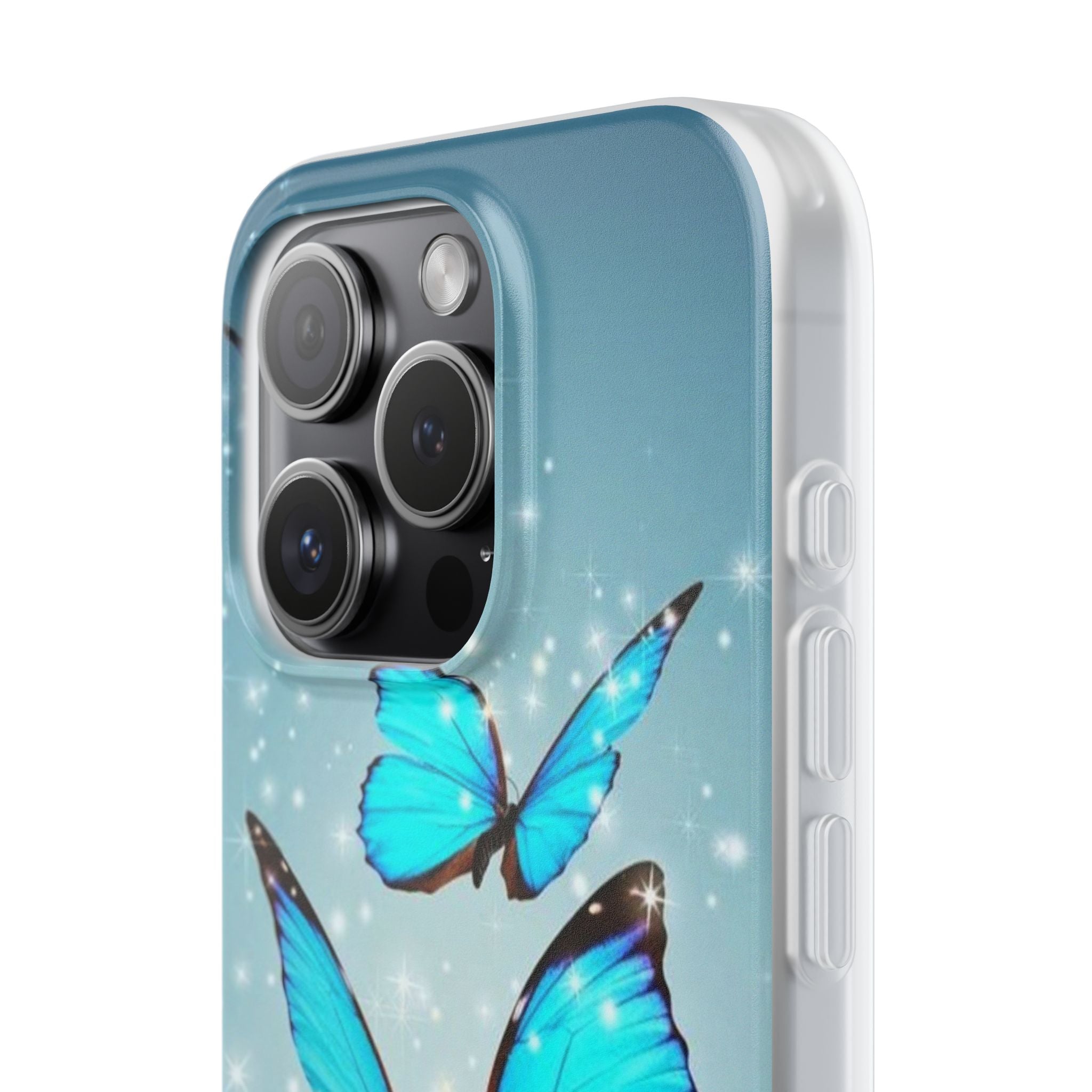 Blue Butterfly Phone Case | Flexi Case, Sparkle Water Reflection