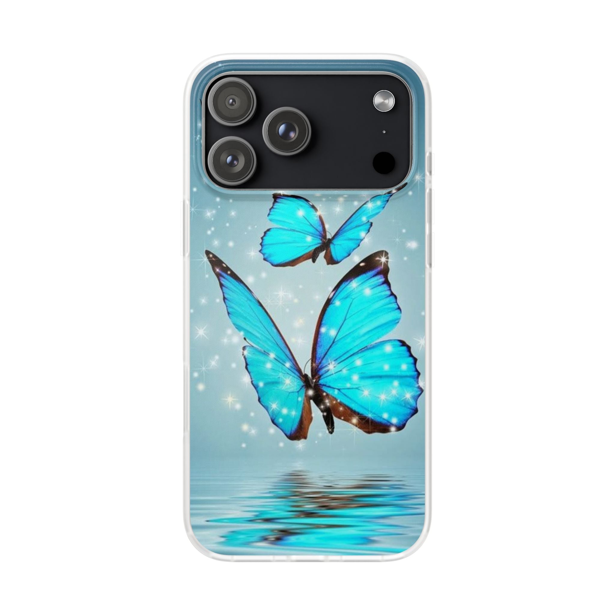 Blue Butterfly Phone Case | Flexi Case, Sparkle Water Reflection