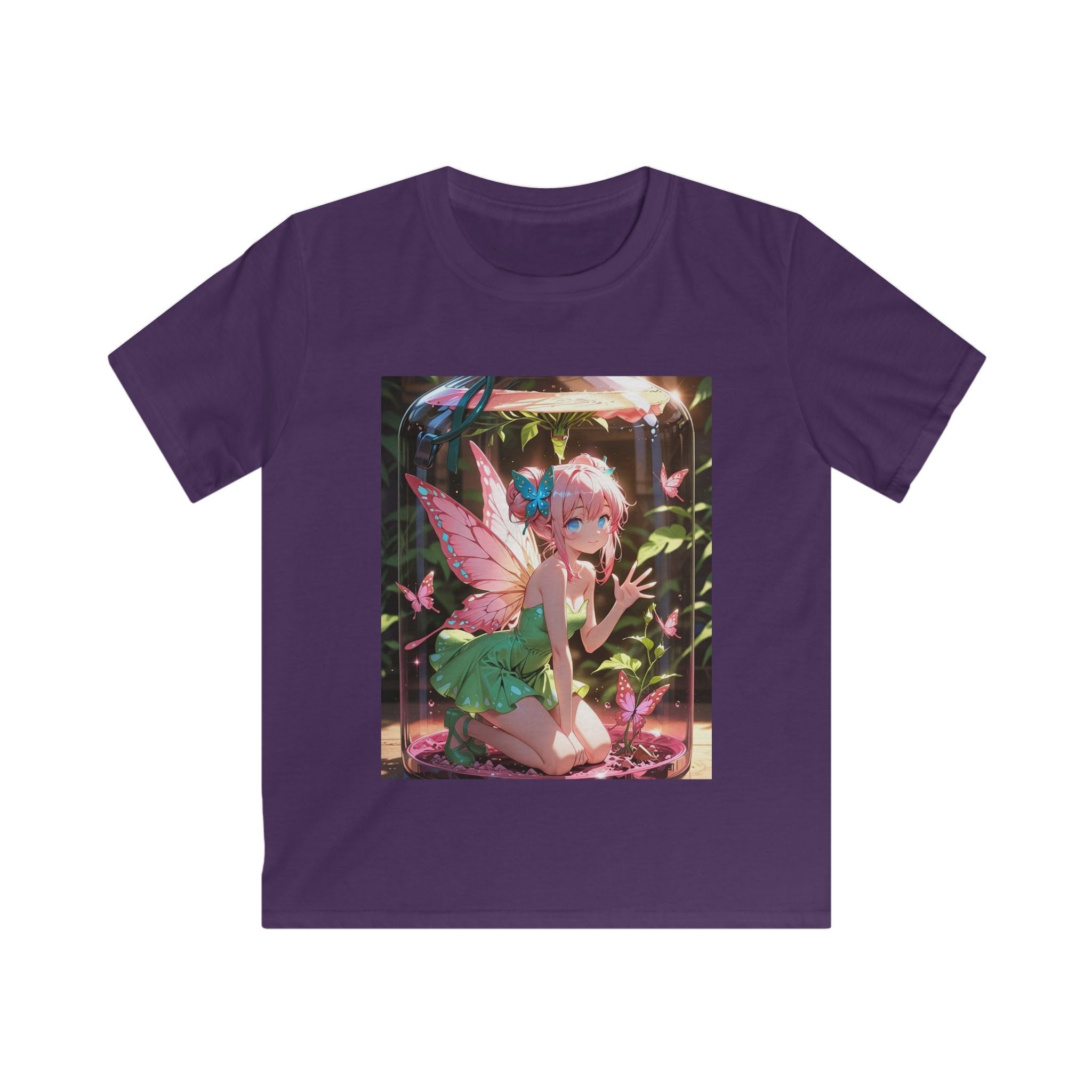 T-shirt bambino viola con stampa grafica quadrata SamyeLuna