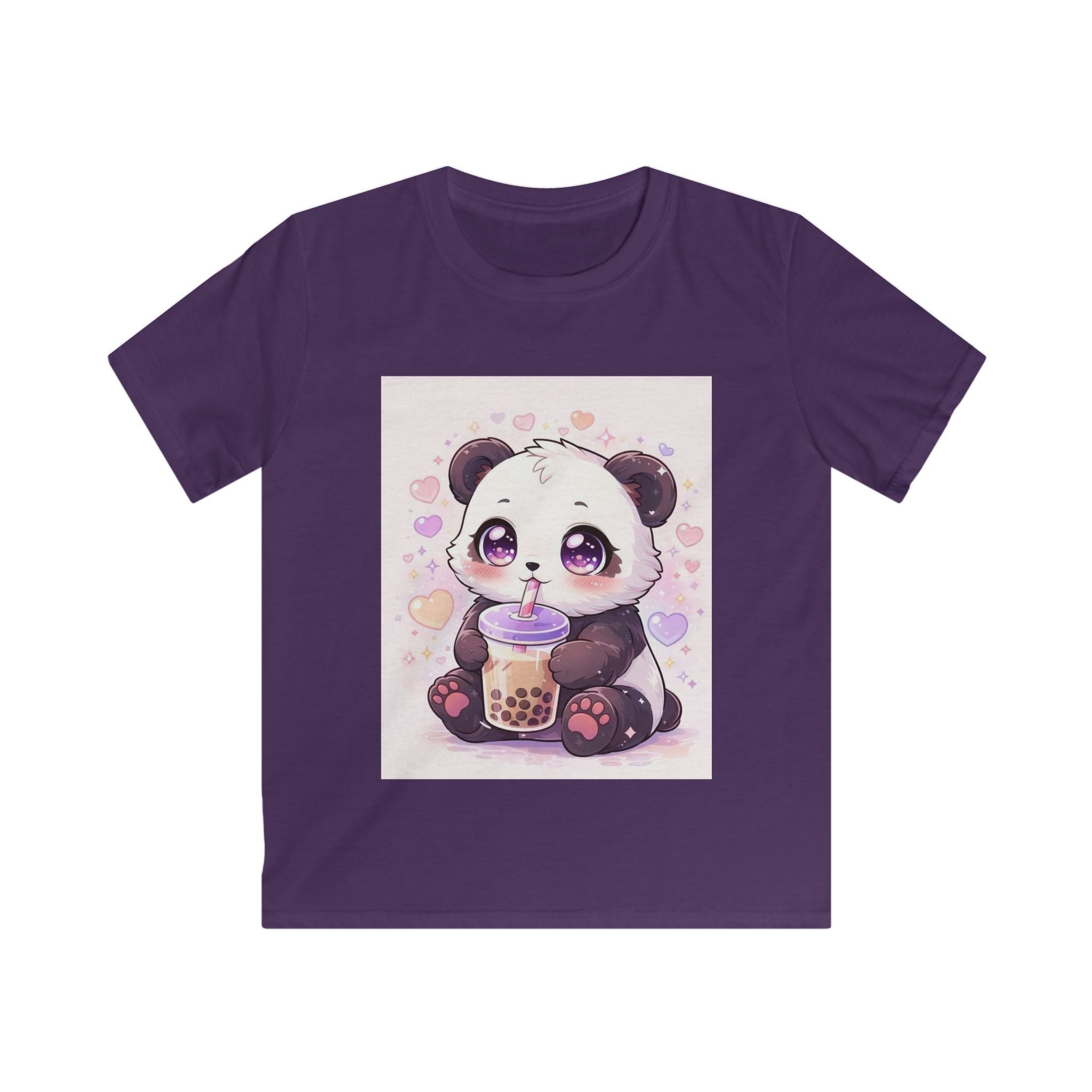 T-shirt bambino N°5 SamyeLuna viola con stampa orsetto panda e biberon