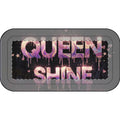 Astuccio portapenne in poliestere nero con stampa viola "QUEEN SHINE"