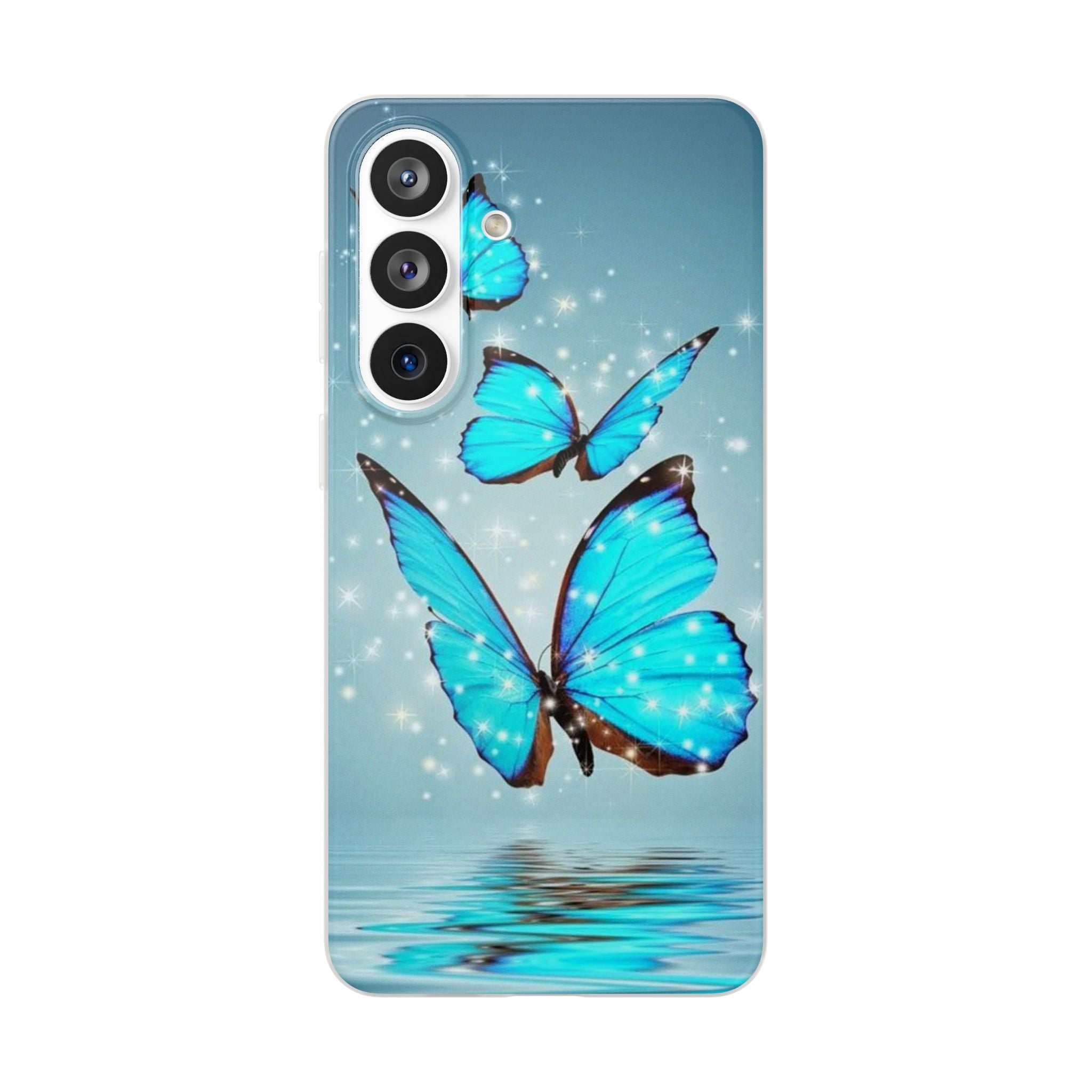 Blue Butterfly Phone Case | Flexi Case, Sparkle Water Reflection