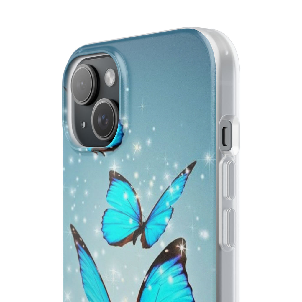 Blue Butterfly Phone Case | Flexi Case, Sparkle Water Reflection