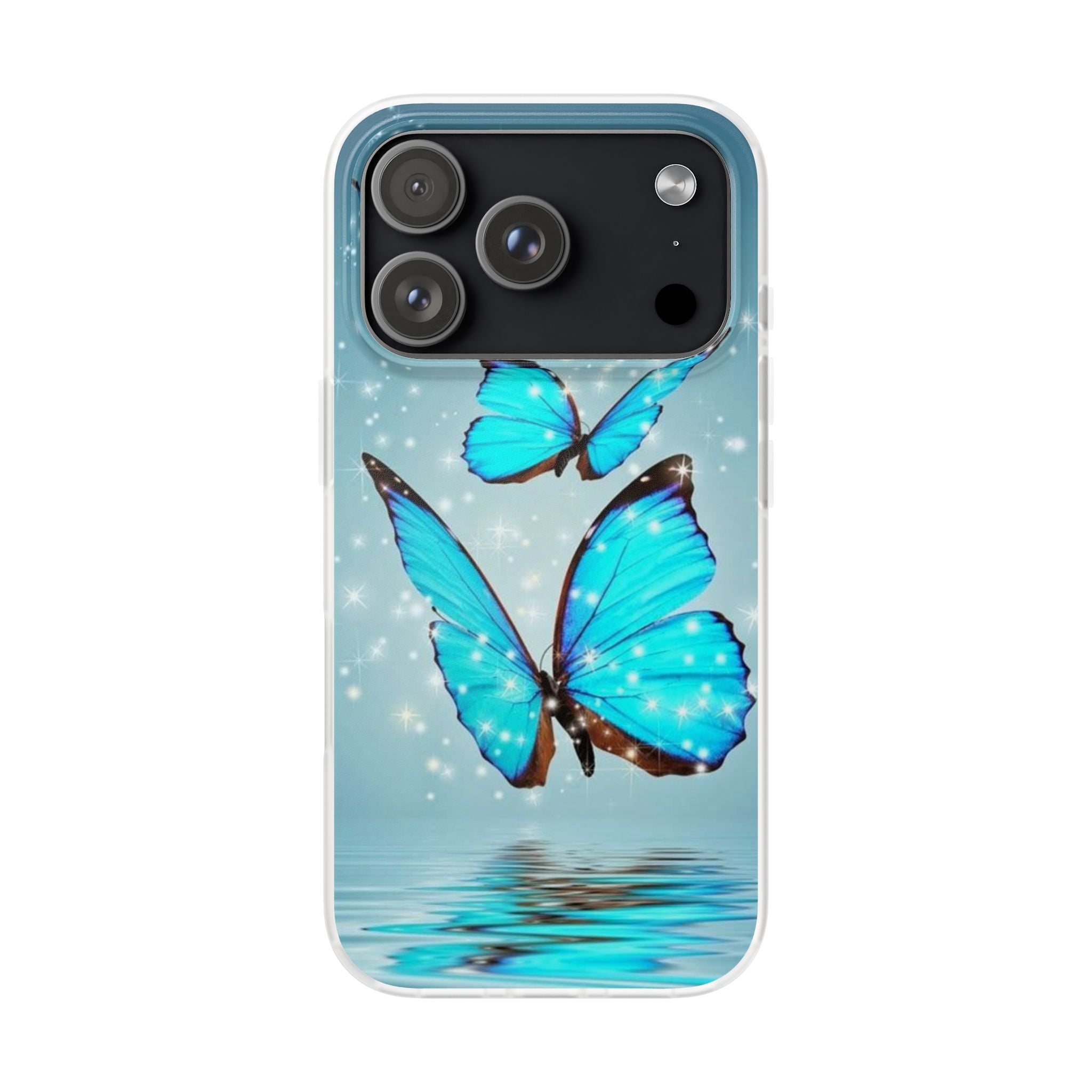 Blue Butterfly Phone Case | Flexi Case, Sparkle Water Reflection